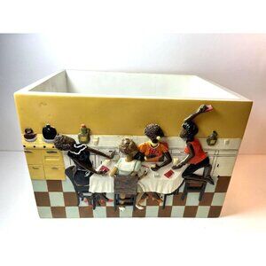 Vintage Annie Lee SIX NO UPTOWN Cookie Jar Canister Organizer READ Missing Lid